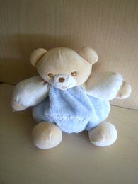 Doudou Ours Takinou Beige écru bleu ciel 