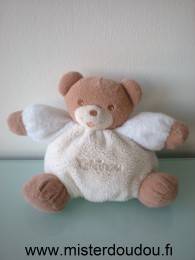 Doudou Ours Takinou Blanc jaune marron tissus polaire 