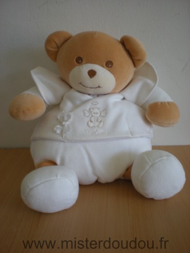 Doudou Ours Takinou Blanc motif petit ours ange 