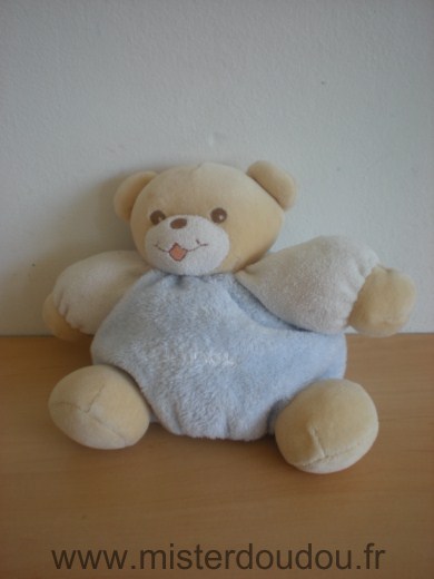 Doudou Ours Takinou Bleu clair ecru beige Une trace discrete sur la tète