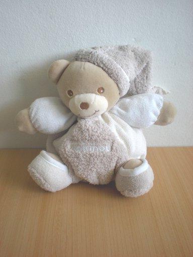 Doudou Ours Takinou Ecru beige blanc 