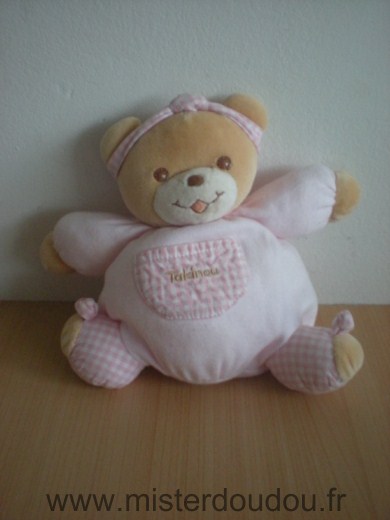 Doudou Ours Takinou Rose 