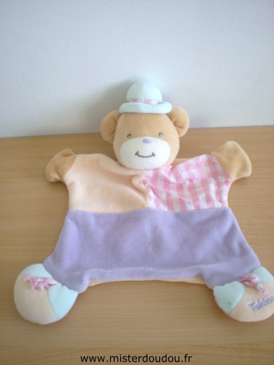 Doudou Ours Takinou Rose mauve pastelles 