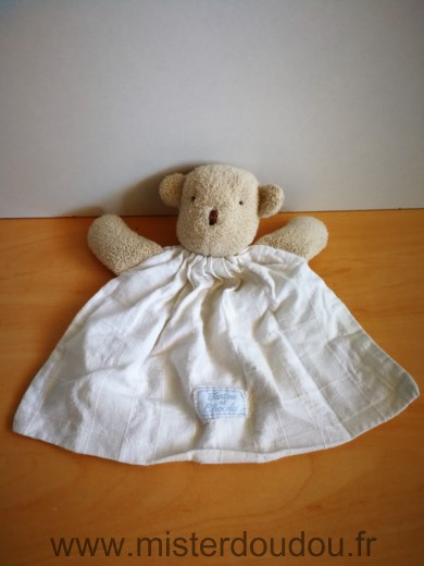 Doudou Ours Tartine et chocolat Beige lange blanc 