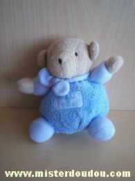 Doudou Ours Tartine et chocolat Bleu beige 