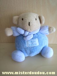 Doudou Ours Tartine et chocolat Bleu beige lavande 