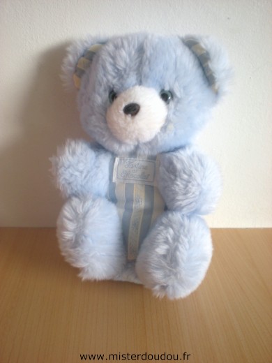 Doudou Ours Tartine et chocolat Bleu yeux bleus 