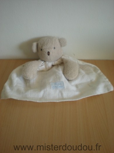 Doudou Ours Tartine et chocolat Ecru beige 