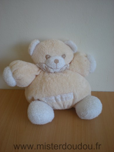 Doudou Ours Tartine et chocolat Jaune blanc 