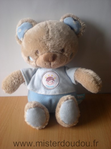 Doudou Ours Tex Beige bleu moon rocket boy 