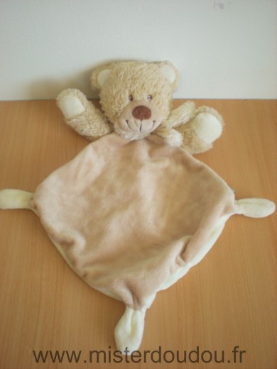 Doudou Ours Tex Beige ecru 