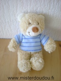 Doudou Ours Tex Beige tshirt bleu 