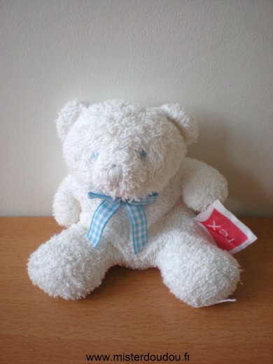 Doudou Ours Tex Blanc en tissus eponge 