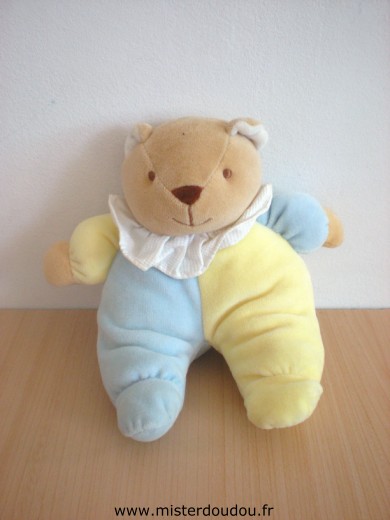 Doudou Ours Tex Jaune bleu 
