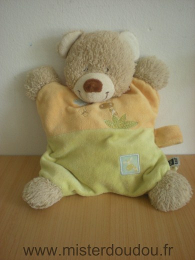 Doudou Ours Tex Jaune vert girafe nuage papillon 