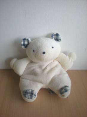 Doudou Ours Tigex Blanc bleu 