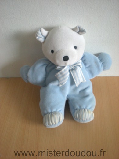 Doudou Ours Tigex Bleu blanc 