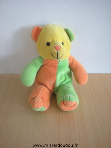 Doudou Ours Toys r us Vert orange jaune 