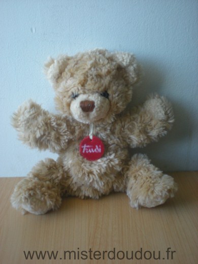 Doudou Ours Trudi Marron médaillon rouge trudi 