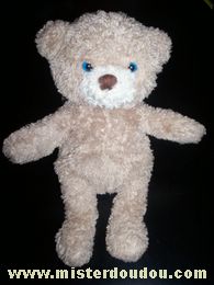 Doudou Ours Vertbaudet Beige yeux bleus 