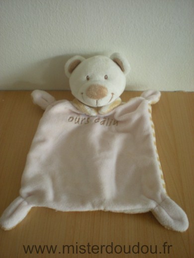 Doudou Ours Vetir Rosebeige raye blanc ours calin 