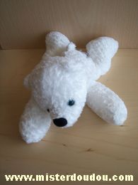 Doudou Ours Women secret Blanc yeux billes bleues Brodé 2003 sous la patte