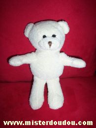 Doudou Ours Yves rocher Ecru Nez et yeux cousus