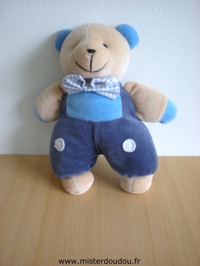 Doudou Ours - marque non connue - Beige bleu Pouet pouet dans le ventre