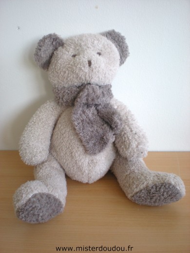 Doudou Ours - marque non connue - Beige echarpe marron 