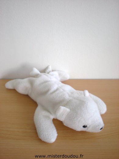 Doudou Ours - marque non connue - Blanc Billes noires pour les yeux et nez noir en plastique