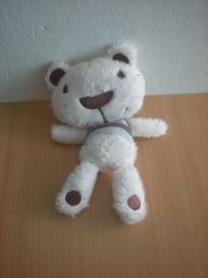 Doudou Ours - marque non connue - Blanc bleu marron 