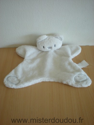 Doudou Ours 0 Blanc gris 