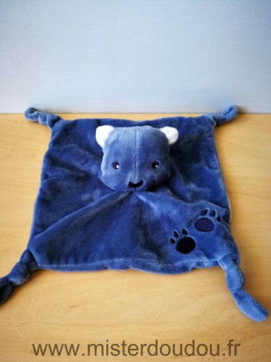 Doudou Ours - marque non connue - Bleu 2 empreintes pattes 