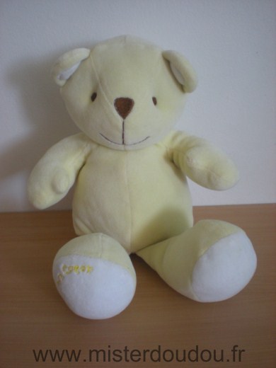 Doudou Ours 0 Jaune manc inscription 