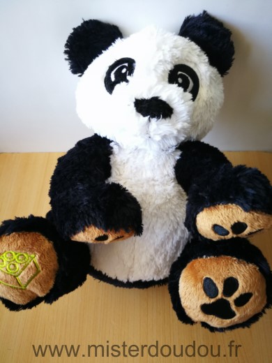 Doudou Panda Lego Blanc noir 