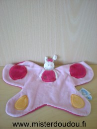 Doudou Papillon Kidoo Rose dessus fushia dessous 