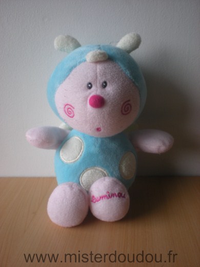 Doudou Papillon Luminou Bleu rose 