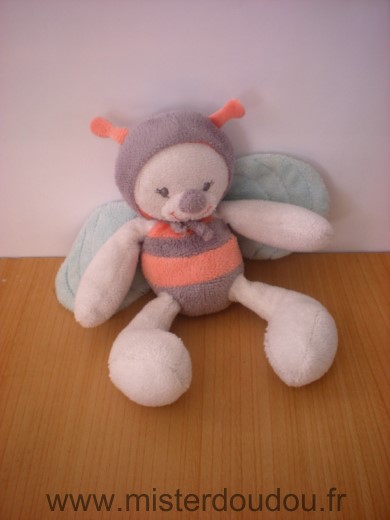 Doudou Papillon Nattou Gris bleu rose 