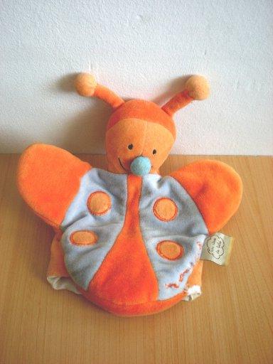 Doudou Papillon Un rêve de bébé Orange bleu 