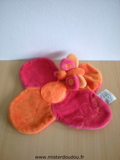 Doudou Papillon Un rêve de bébé Rose orange 