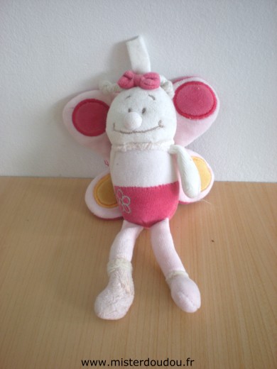 Doudou Papillon - marque non connue - Rose mauve Papillon à suspendre : ficelle coupée
