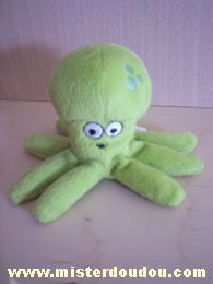 Doudou Pieuvre Octopus Vert 