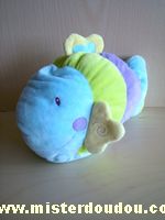 Doudou Poisson Baby sun Bleu vert violet 