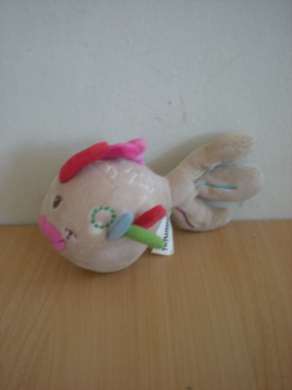 Doudou Poisson Catimini Beige rose bleu vert rouge 