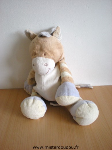 Doudou Poney Bengy Beige bleu Doudou usagé, le proposons pour dépanner.