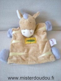 Doudou Poney Bengy Marron écru jaune mauve 