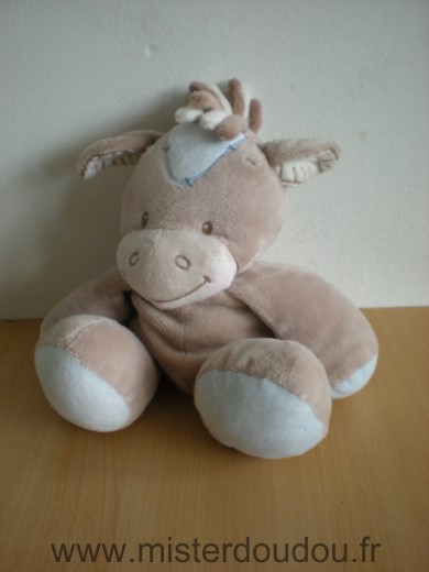 doudou poney cheval beige bleu NATTOU