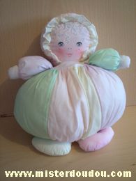 Doudou Poule - Marque non connue - Vert rose jaune pastels 