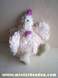 Doudou Poule Planet pluch Beige 