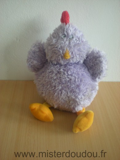 Doudou Poule Planet pluch Mauve Boite sonore sans le ventre